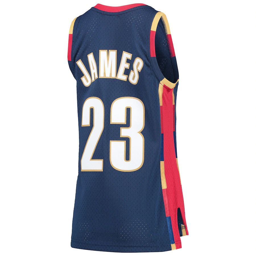 C.Cavaliers #23 LeBron James Hardwood Classics Swingman Jersey Navy Stitched American Basketball Jersey