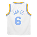 LA.Lakers #6 LeBron James Toddler 2022-23 Swingman Jersey White Classic Edition Stitched American Basketball Jersey