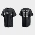 Custom Los Angeles Angels 2021 All Black Fashion Replica JerseyC Black White Stitched Baseball Jerseys