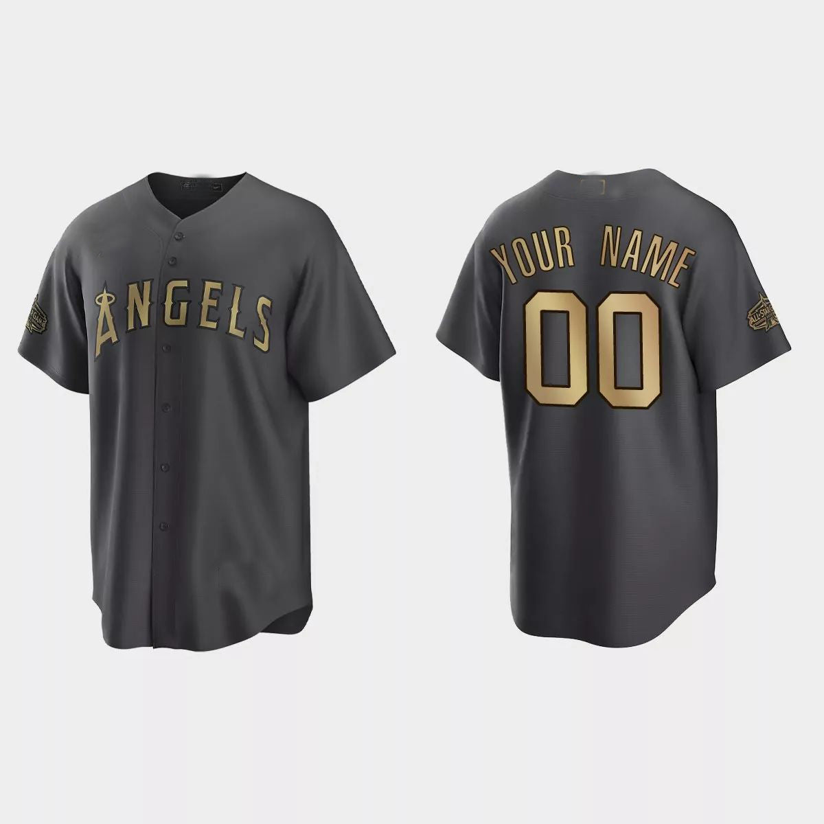 Custom Los Angeles Angels 2022 All-Star Game Replica JerseyC Charcoal Stitched Baseball Jerseys