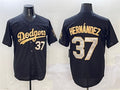 Los Angeles Dodgers #37 Teoscar Hernandez Black Gold Limited Stitched Baseball Jersey