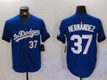 Los Angeles Dodgers #37 Teoscar Hernndez Blue Cool Base Stitched Baseball Jersey