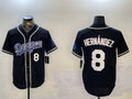 Los Angeles Dodgers #8 Enrique Hernndez Black Cool Base Stitched Baseball Jersey