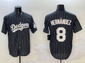 Los Angeles Dodgers #8 Enrique Hernndez Black Cool Base Stitched Baseball Jersey