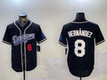 Los Angeles Dodgers #8 Enrique Hernndez Black Cool Base Stitched Baseball Jerseys