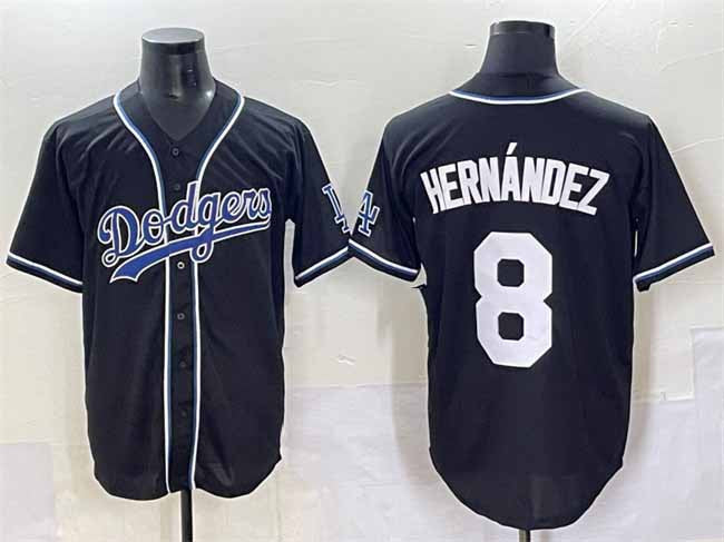 Los Angeles Dodgers #8 Enrique Hernndez Black Fashion Stitched Baseball Jersey