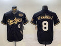 Los Angeles Dodgers #8 Enrique Hernndez Black Gold 2024 World Series With Vin & California Patch Vapor Premier Limited Stitched Baseball Jersey