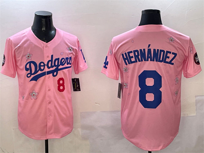 Los Angeles Dodgers #8 Enrique Hernndez Pink 2025 Tokyo Series Limited Stitched Baseball Jersey
