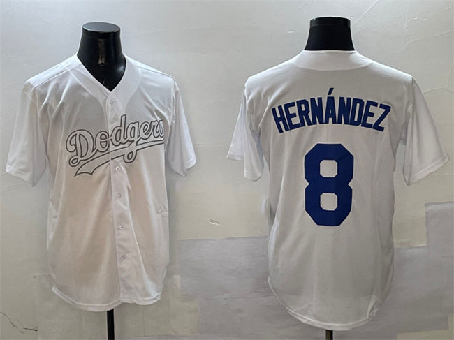 Los Angeles Dodgers #8 Enrique Hernndez White Fashion Cool Base Stitched Baseball Jersey