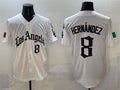 Los Angeles Dodgers #8 Enrique Hernndez White Mexico 2025 LA Gothic Style With Fernando Patch Vapor Premier Limited Stitched Baseball Jersey