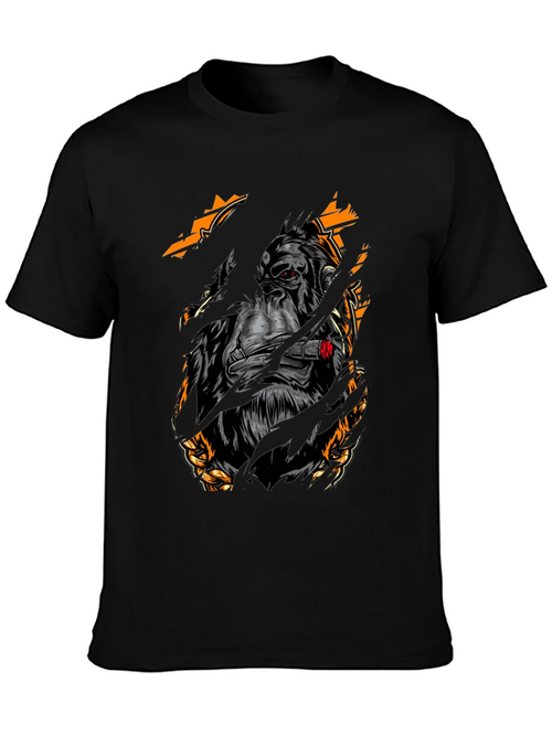 Black Graphic Tee: Gorilla Boss Design