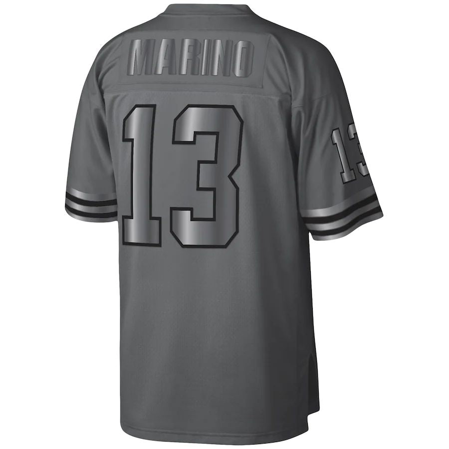 M.Dolphins #13 Dan Marino Charcoal 1984 Retired Player Metal Legacy Jersey Stitched American Football Jerseys