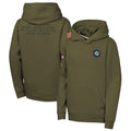 M.Dolphins Player Olive Salute to Service Club Fleece Hoodie Football Jerseys
