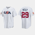 #29 MERRILL KELLY ARIZONA DIAMONDBACKS 2023 WORLD BASEBALL CLASSIC USA REPLICA JERSEYC WHITE Stitches Baseball Jerseys