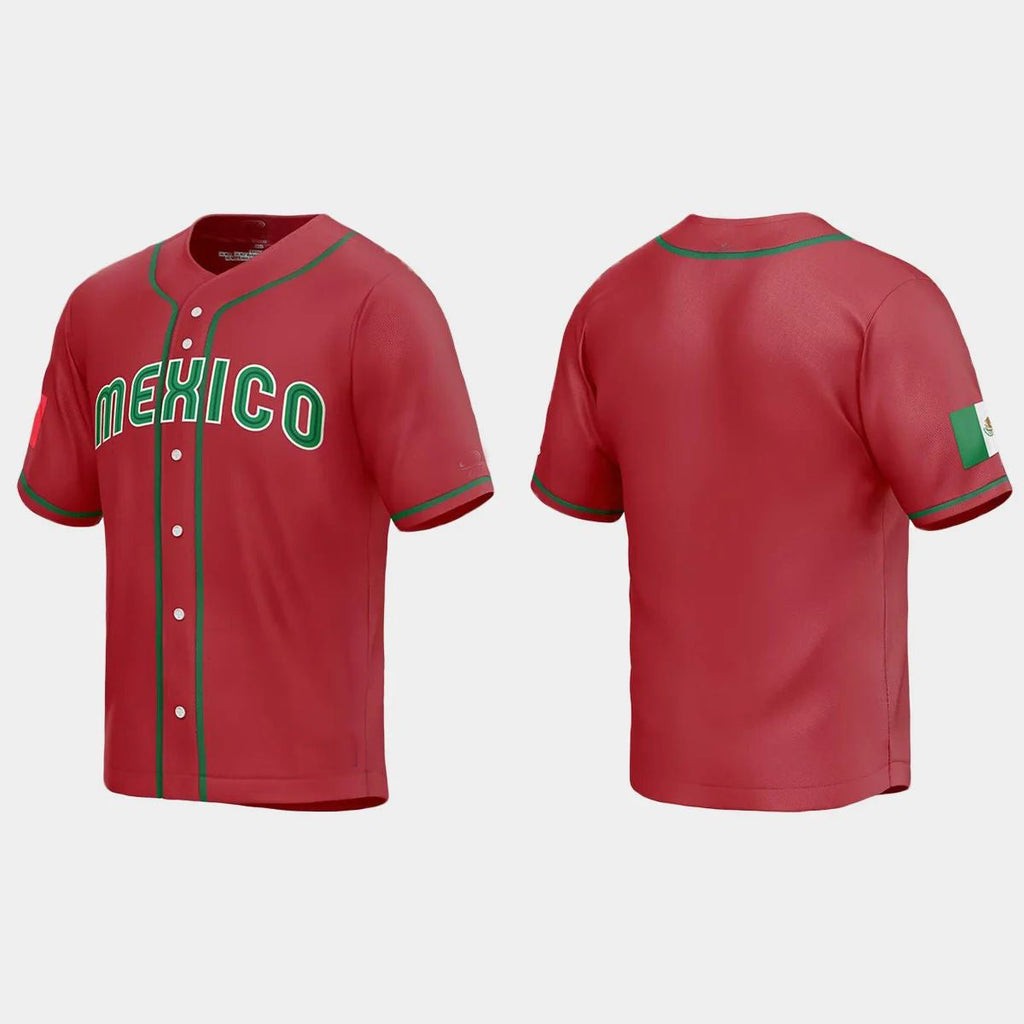 MEXICO BASEBALL 2023 WORLD BASEBALL CLASSIC JERSEYC RED Stitches Baseball Jerseys