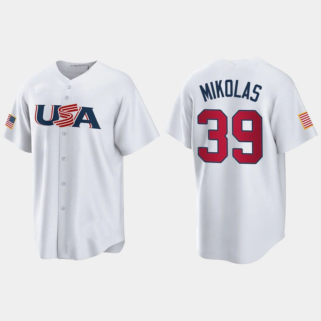 #39 MILES MIKOLAS ST. LOUIS CARDINALS 2023 WORLD BASEBALL CLASSIC USA REPLICA JERSEYC WHITE Stitches Baseball Jerseys