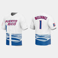 #1 MJ MELENDEZ PUERTO RICO BASEBALL 2023 WORLD BASEBALL CLASSIC JERSEYC WHITE Stitches Baseball Jerseys