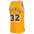 LA.Lakers #32 Magic Johnson 1984-85 Hardwood Classics Authentic Jersey  Gold Stitched American Basketball Jersey