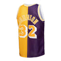 LA.Lakers #32 Magic Johnson Big & Tall Hardwood Classics 1984-85 Split Swingman Jersey Purple Gold Stitched American Basketball Jersey