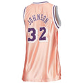 LA.Lakers #32 Magic Johnson Women's 75th Anniversary Rose Gold 1984 Swingman Jersey Pink Stitched American Basketball Jersey