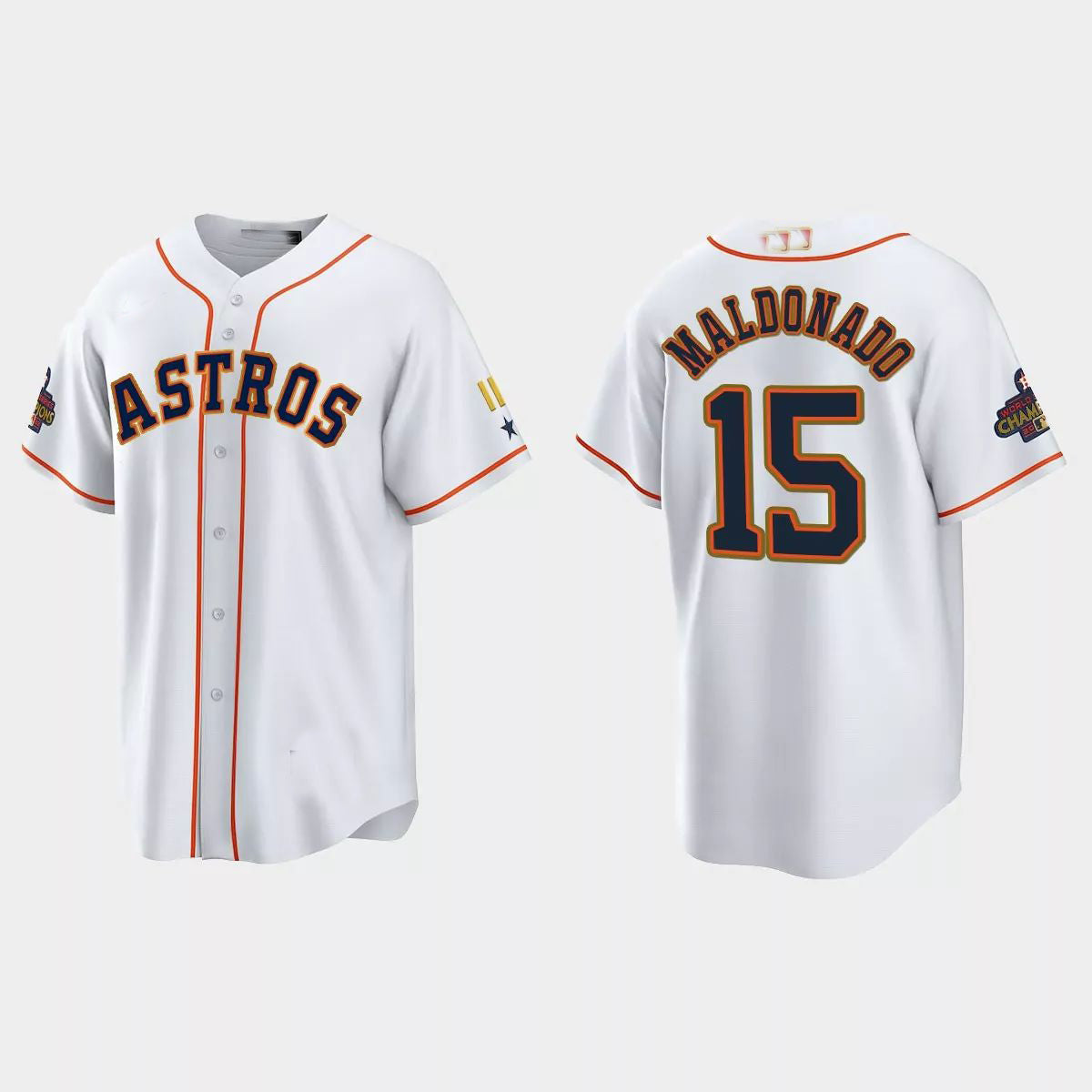 #15 Martin Maldonado Houston Astros 2023 Gold Program JerseyC White Stitches Baseball Jerseys