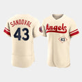 Baseball Jerseys Men Los Angeles Angels #43 Patrick Sandoval Cream Stitched 2022 City Connect Jersey