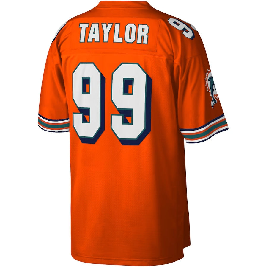 M.Dolphins #99 Jason Taylor Legacy Replica Player Jersey - Orange Stitched American Football Jerseys