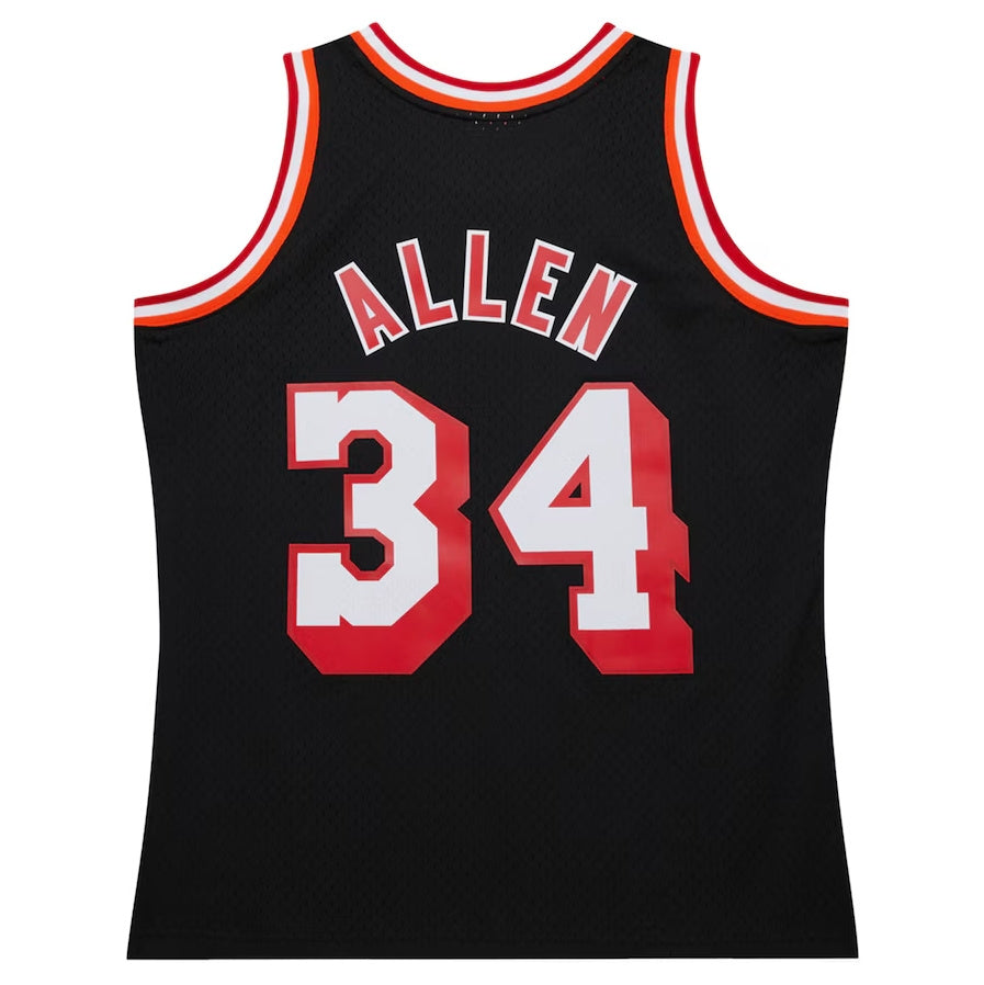 M.Heat #34 Ray Allen 2013-14 Hardwood Classics Swingman Jersey - Black Stitched American Basketball Jersey