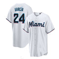 Miami Marlins #24 Avisaal Garcaa White Home Replica Player Jersey Baseball Jerseys