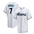 Miami Marlins #7 Jes2s Snchez White Home Replica Player Jersey Baseball Jerseys