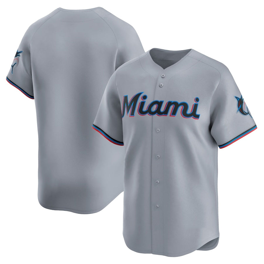 Miami Marlins Road Limited Jersey Gray Stitched Baseball Jersey
