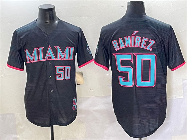Miami Marlins #50 Agustn Ramrez Black 2025 City Connect Limited Stitched Baseball Jersey