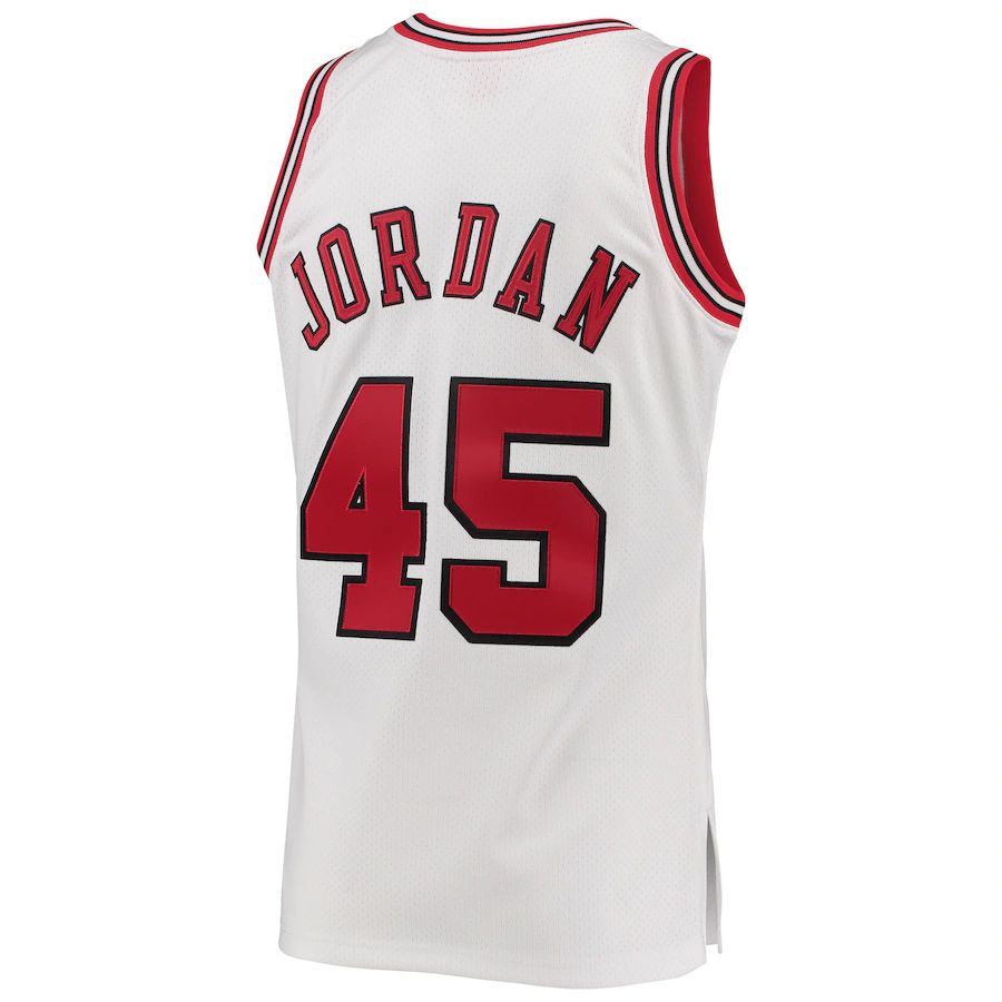 C.Bulls #45 Michael Jordan 1994-95 Hardwood Classics Authentic Player Jersey White Stitched American Basketball Jersey