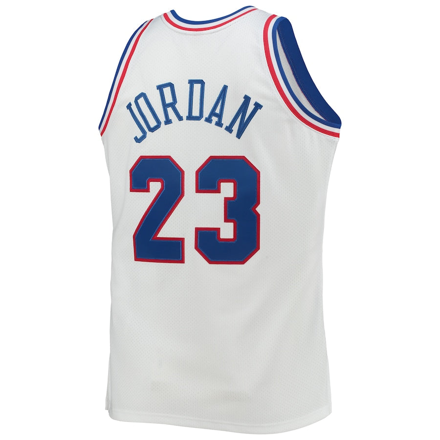 E.Conference #23 Michael Jordan Hardwood Classics 1992 All-Star Game Authentic Jersey  White Stitched American Basketball Jersey