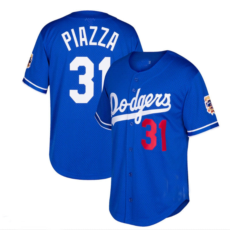 Los Angeles Dodgers #31 Mike Piazza Cooperstown Collection Mesh Batting Practice Jersey - Royal Baseball Jerseys