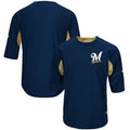 Milwaukee Brewers Navy Gold  Authentic Collection On-Field Batting Practice Jersey Baseball Jerseys