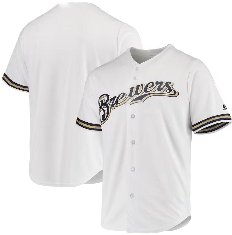 Milwaukee Brewers White  Team Official Jersey Baseball Jersey