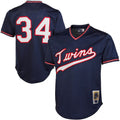 Minnesota Twins #34 Kirby Puckett Navy 1985 Authentic Cooperstown Collection Mesh Batting Practice Jersey Baseball Jerseys
