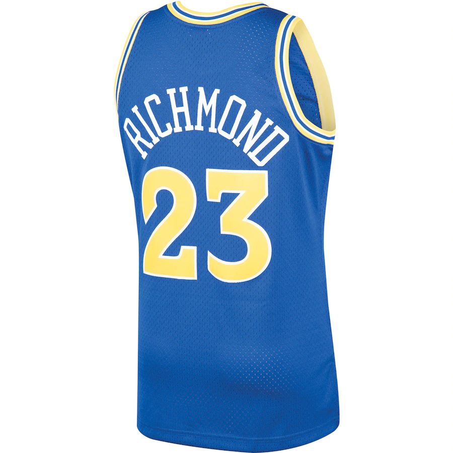 G.State Warriors #23 Mitch Richmond 1990-91 Hardwood Classics Swingman Player Jersey  Royal Stitched American Basketball Jersey