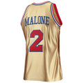PH.76ers #2 Moses Malone 75th Anniversary 1982-83 Hardwood Classics Swingman Jersey - Gold Stitched American Basketball Jersey