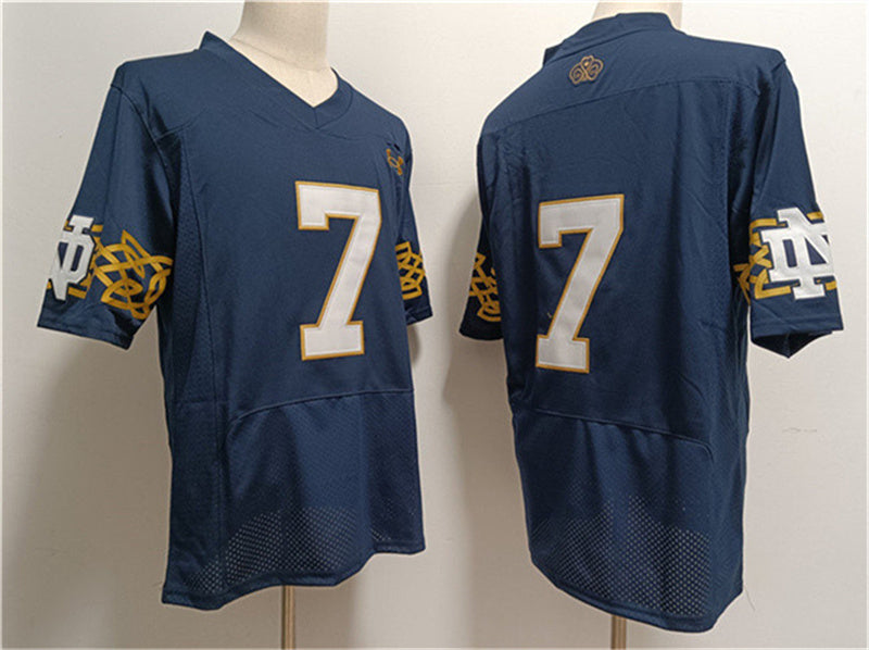 N.Dame Fighting Irish #7 Audric Estim Navy Limited Stitched Jersey College Jerseys