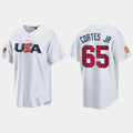 #65 NESTOR CORTES JR. NEW YORK YANKEES 2023 WORLD BASEBALL CLASSIC USA REPLICA JERSEYC WHITE Stitches Baseball Jerseys