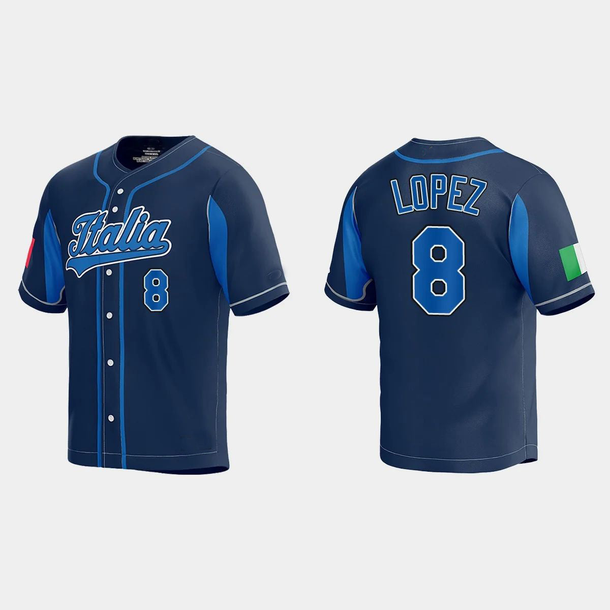 #8 NICKY LOPEZ WORLD BASEBALL CLASSIC 2023 WORLD BASEBALL CLASSIC JERSEYC NAVY Stitches Baseball Jerseys