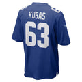 NY.Giants #63 Jake Kubas Royal Team Game Stitched American Football Jerseys