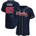 Atlanta Braves #65 Satchel Paige Navy Alternate Jersey Stitches Baseball Jerseys