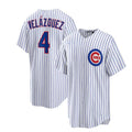 Chicago Cubs #4 Nelson Velzquez Home Replica Player Jersey - White Baseball Jerseys