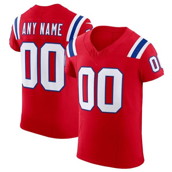 Custom NE.Patriots Red Scarlet Vapor F.U.S.E. Elite Jersey Stitched American Football Jerseys