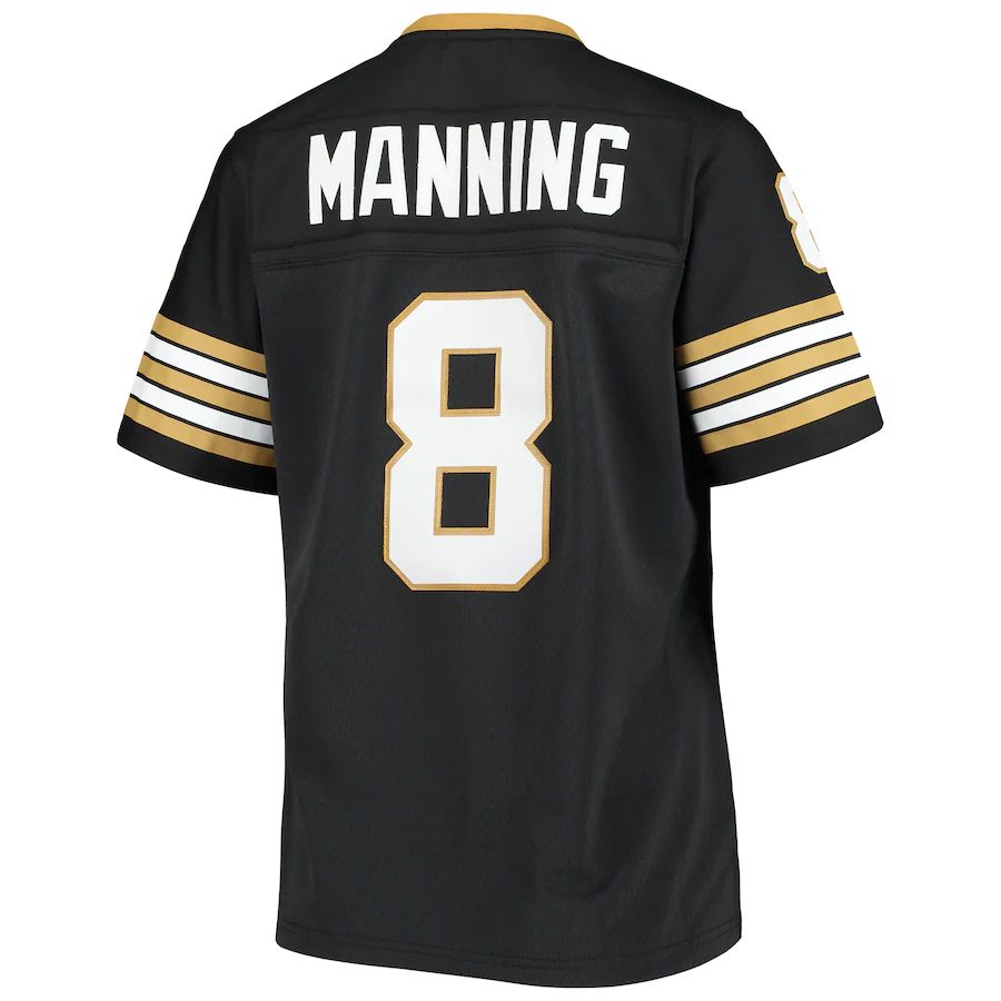 NO.Saints #8 Archie Manning Black 1979 Legacy Replica Jersey Stitched American Football Jersey
