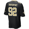 NO.Saints #92 Marcus Davenport Black Game Player Jersey Stitched American Football Jerseys