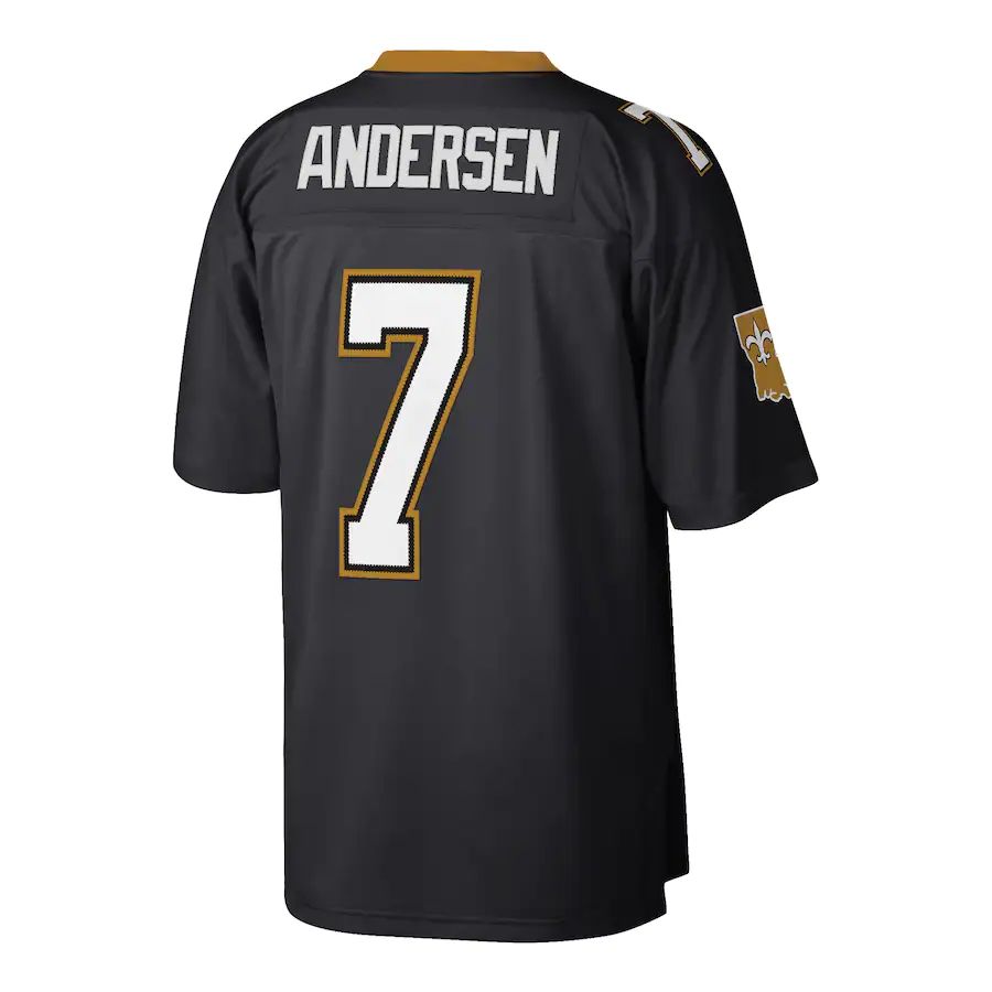 NO.Saints #7 Morten Andersen Black Retired Player Legacy Replica Jersey Stitched American Football Jerseys
